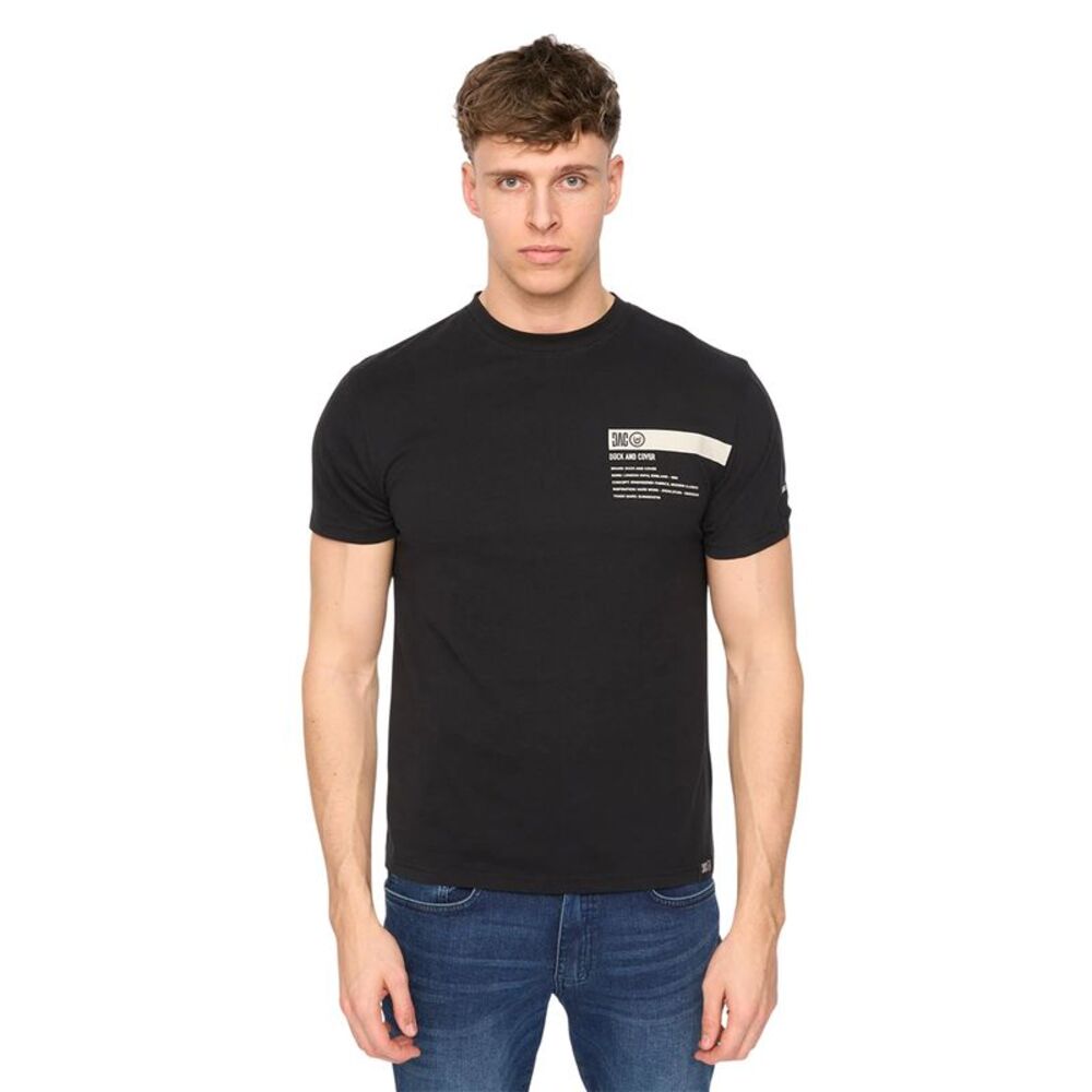 Duck and Cover Mens Tatick Brushed Cotton T-Shirt / Black